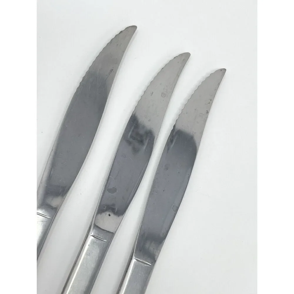 Oneida Community Patrick Henry Solid Handle Serrated Steak Knives 8.5” Set Of 3